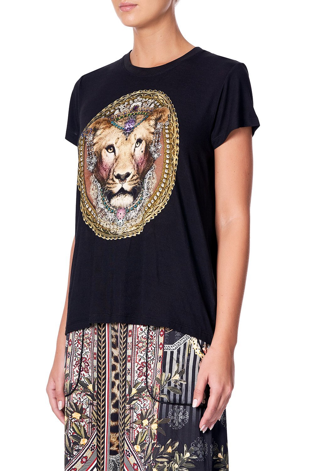 SLIM FIT ROUND NECK T-SHIRT MARAIS AT MIDNIGHT