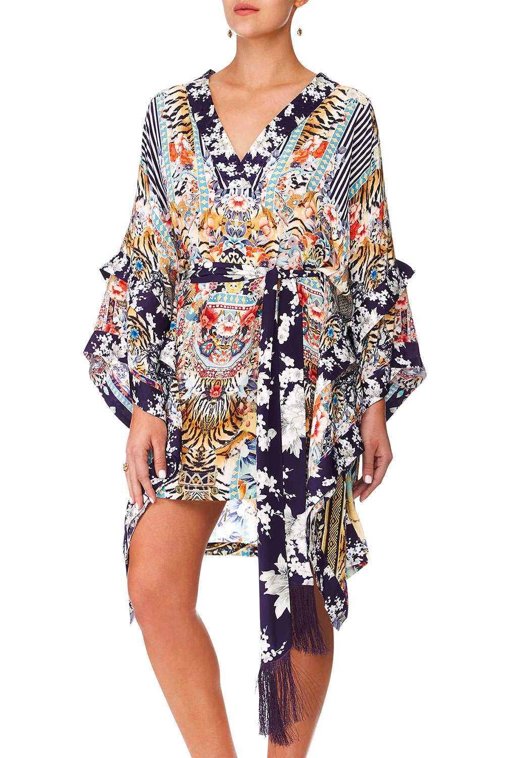 CAMILLA THE LONELY WILD DOUBLE LAYER KIMONO SLEEVE DRESS