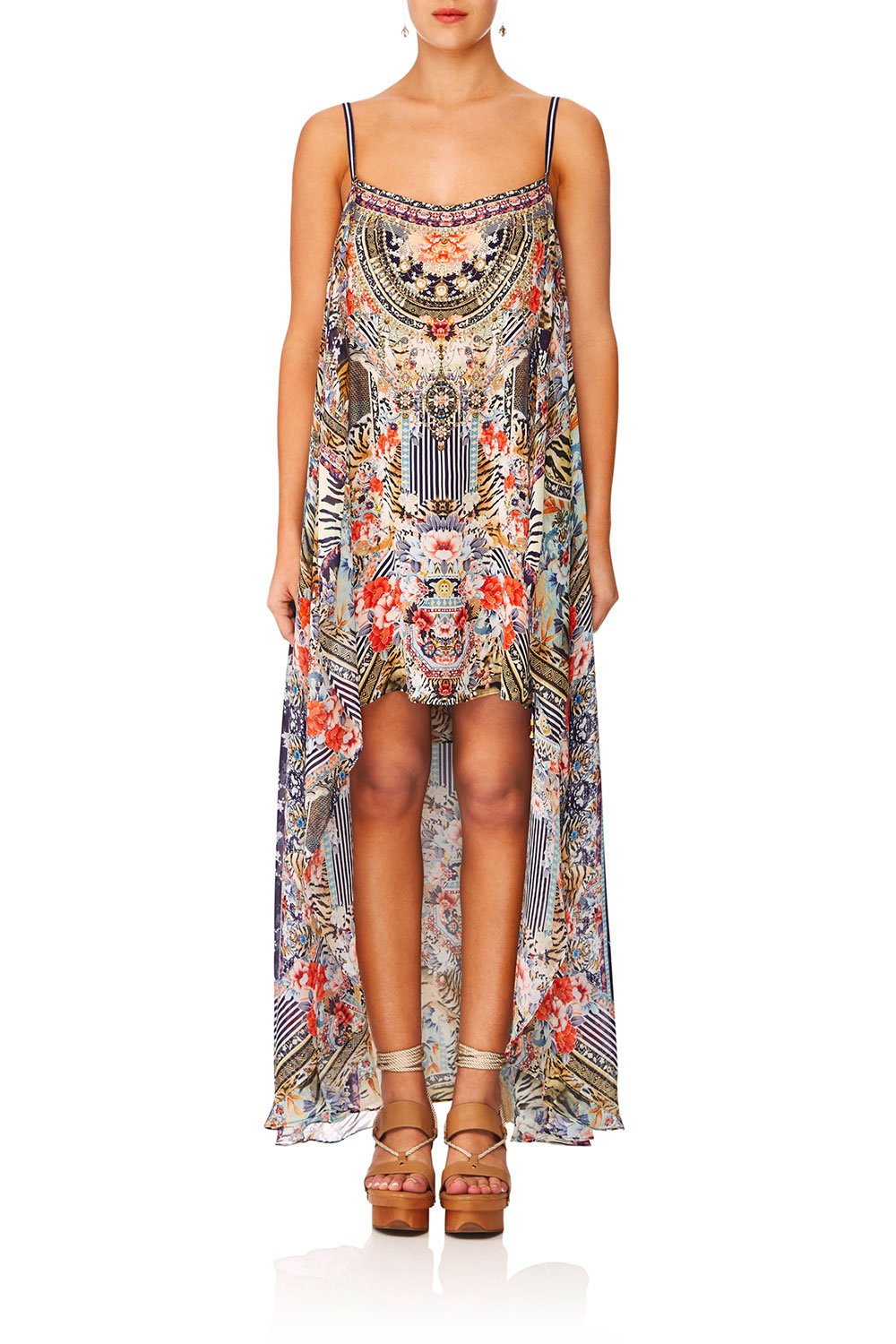 CAMILLA THE LONELY WILD MINI DRESS WLONG OVERLAY