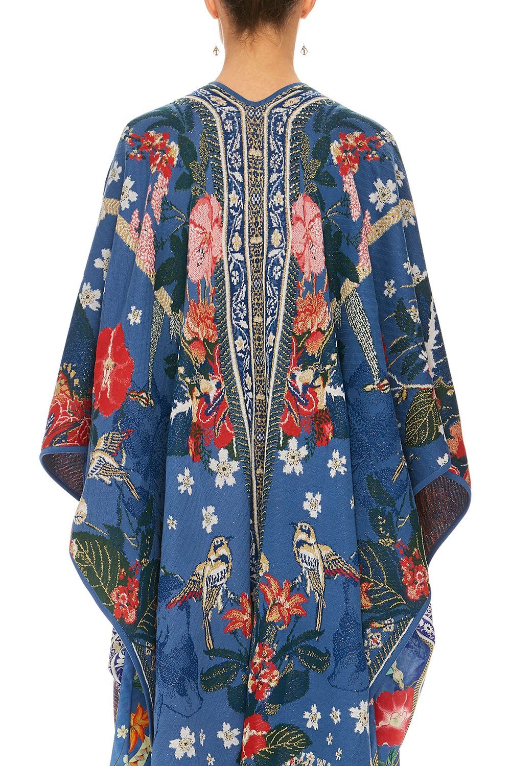 CAMILLA FARAWAY FLORALS THROW OVER PONCHO