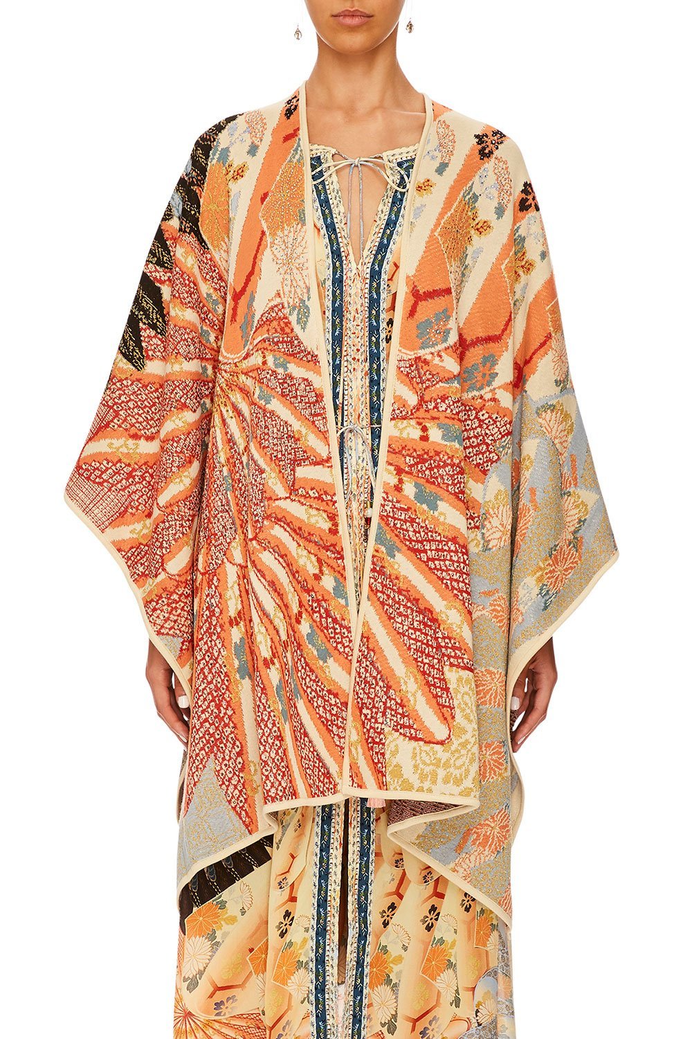 CAMILLA FOR THE FANS THROW OVER PONCHO