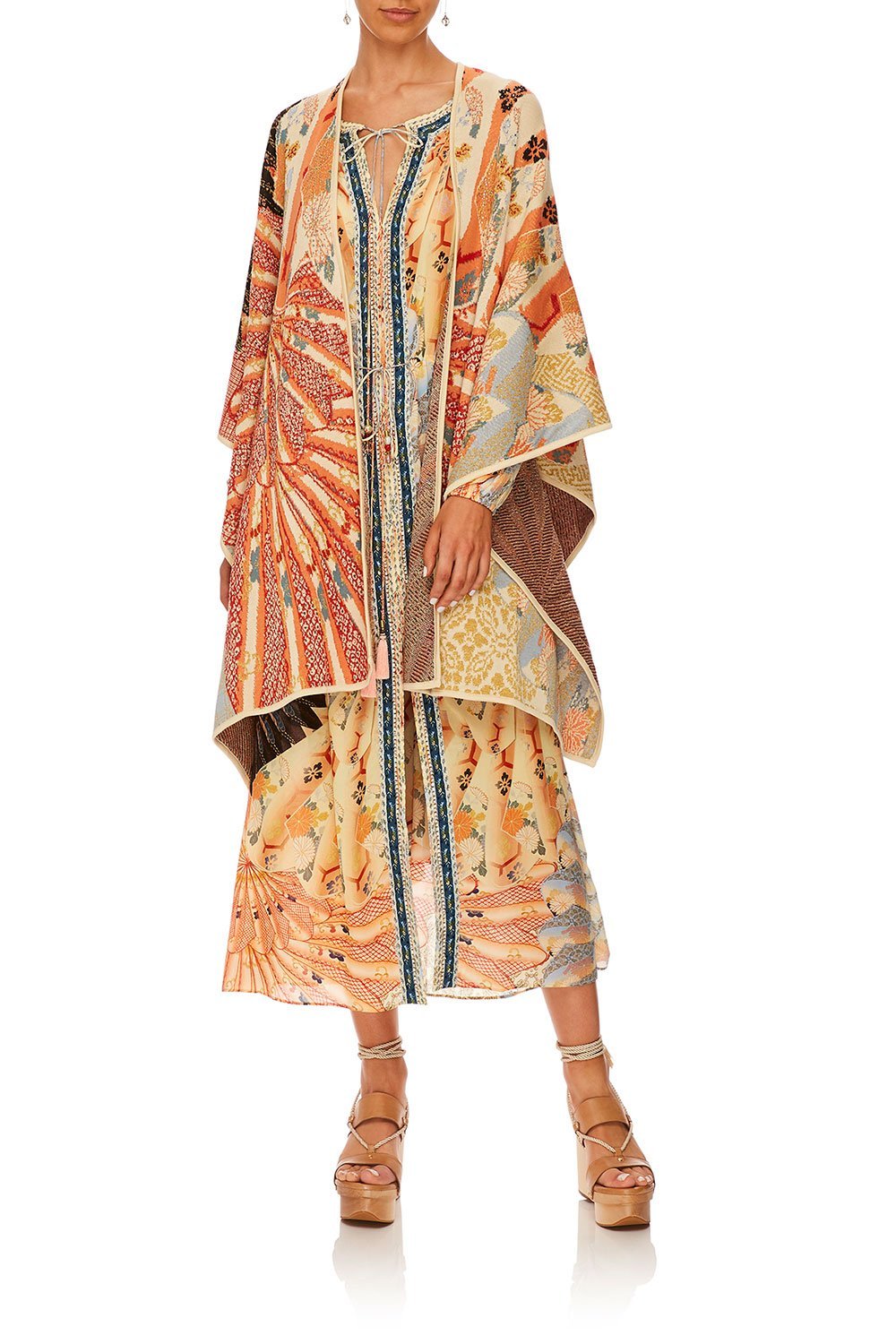 CAMILLA FOR THE FANS THROW OVER PONCHO