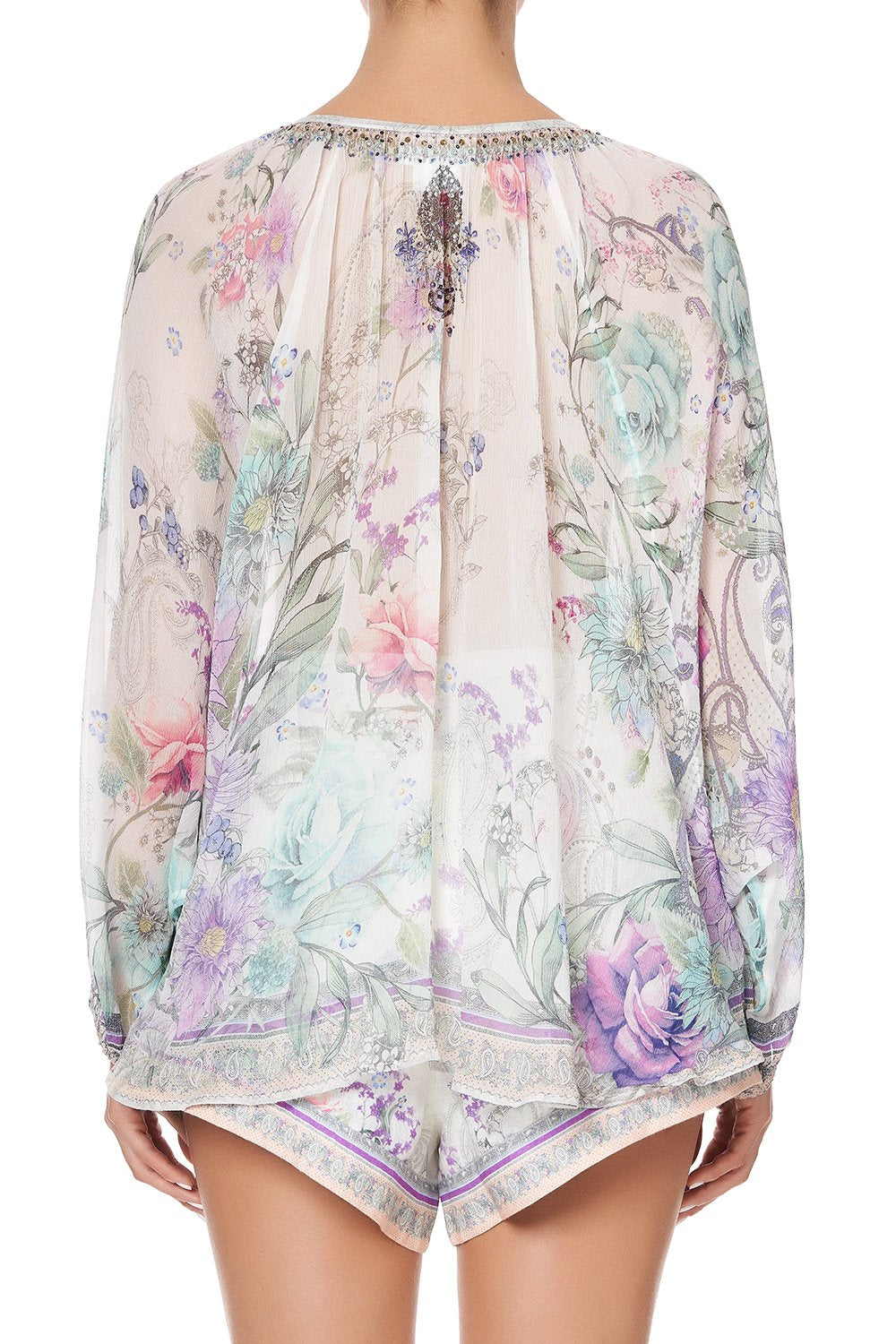 TIE FRONT HIGH LOW HEM BLOUSE FOREVER FAR