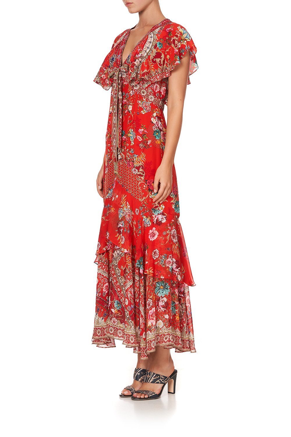 TIE FRONT MAXI WITH CENTRE FRONT SPLIT CAMEOS CAN CAN