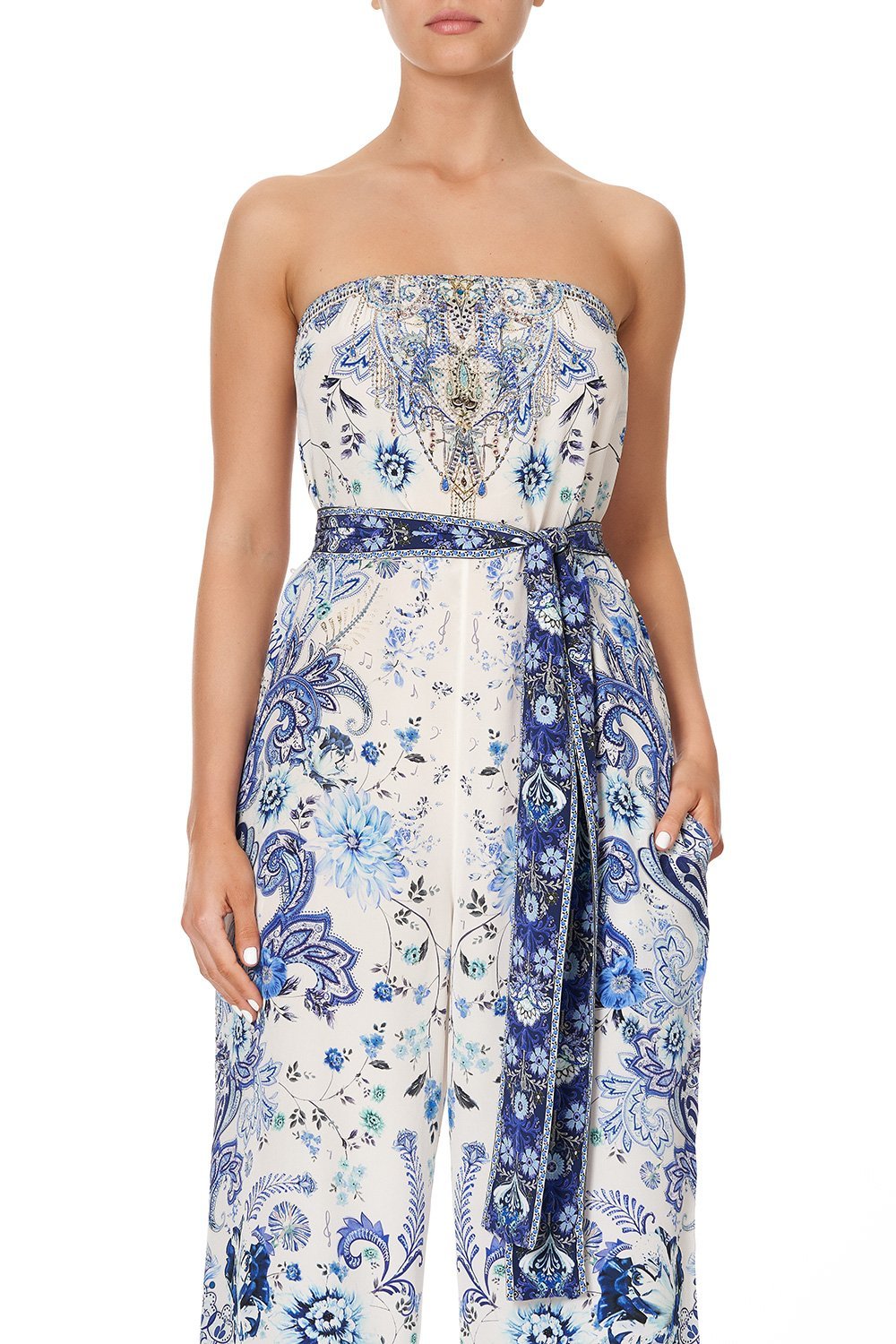 TIE WAIST STRAPLESS JUMPSUIT TALKING ABOUT A REVOLUTION