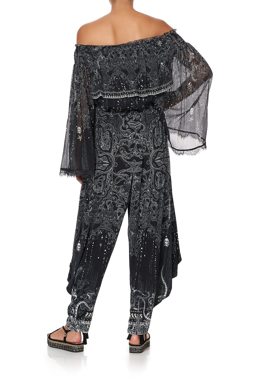 TIERED RUFFLE BLOUSE MIDNIGHT PEARL