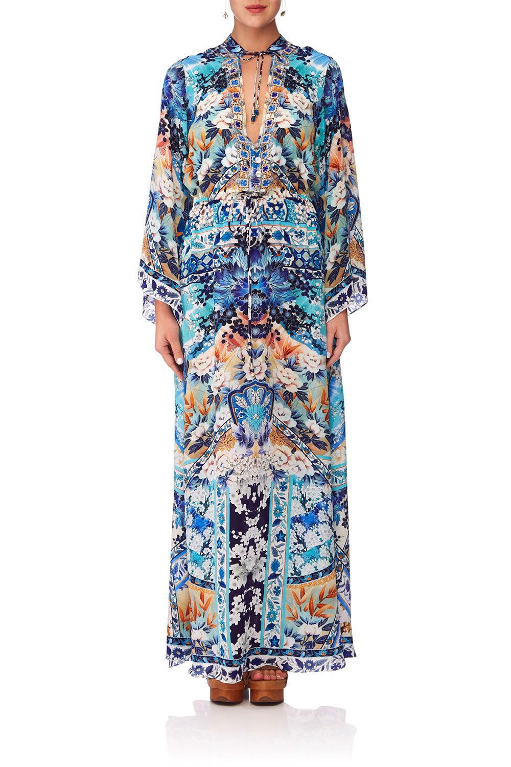 CAMILLA TOKYO TRIBE DRAWSTRING BUTTON UP DRESS