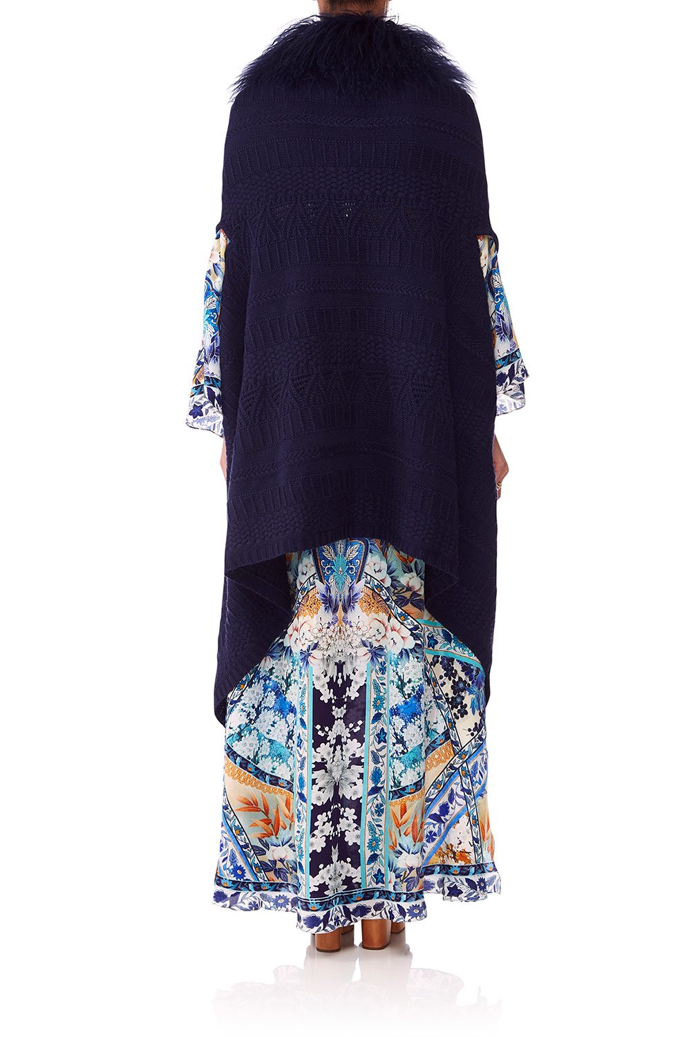 CAMILLA TOKYO TRIBE SHEARLING PONCHO