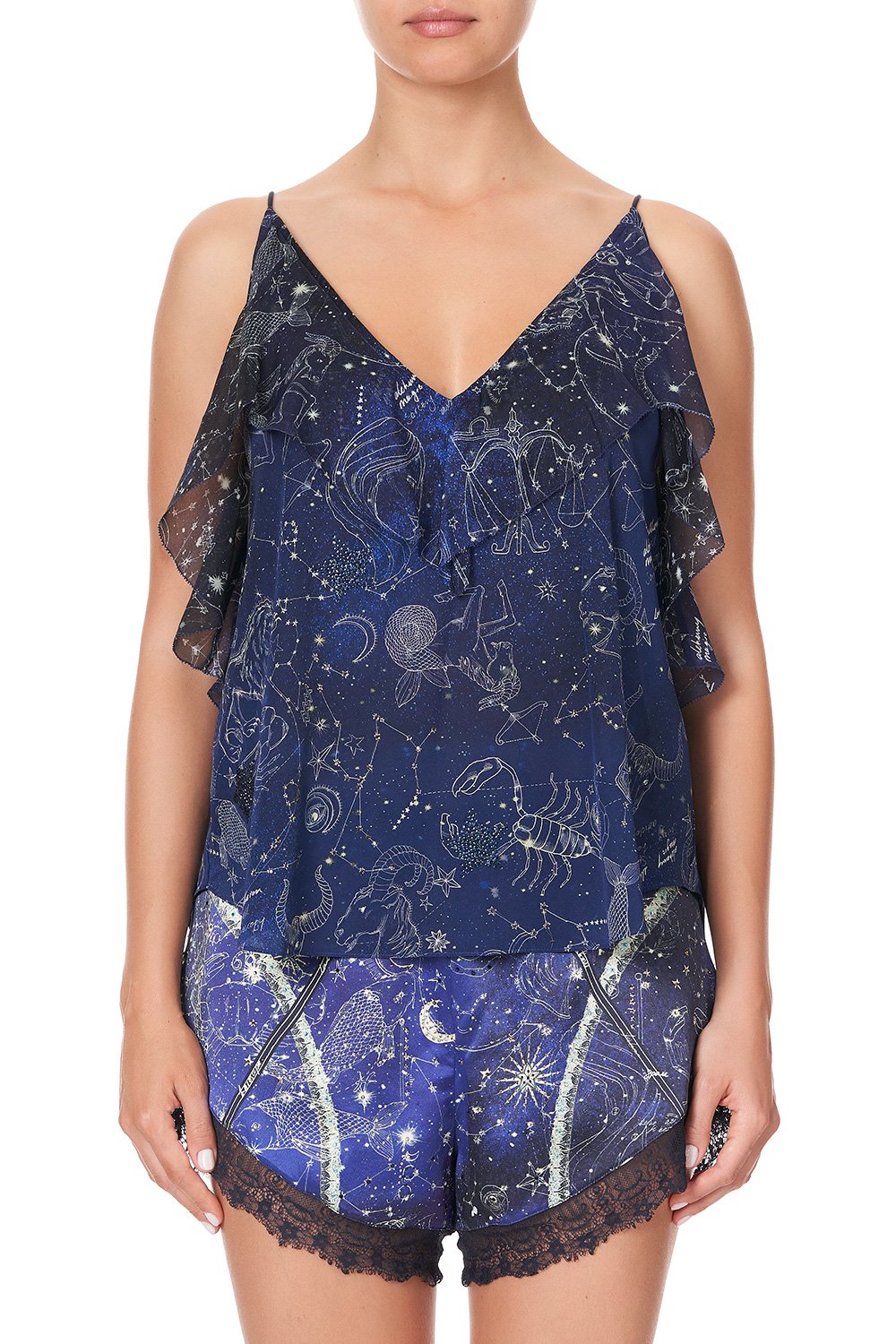 TOP WITH NECKLINE FRILL ITS A SIGN