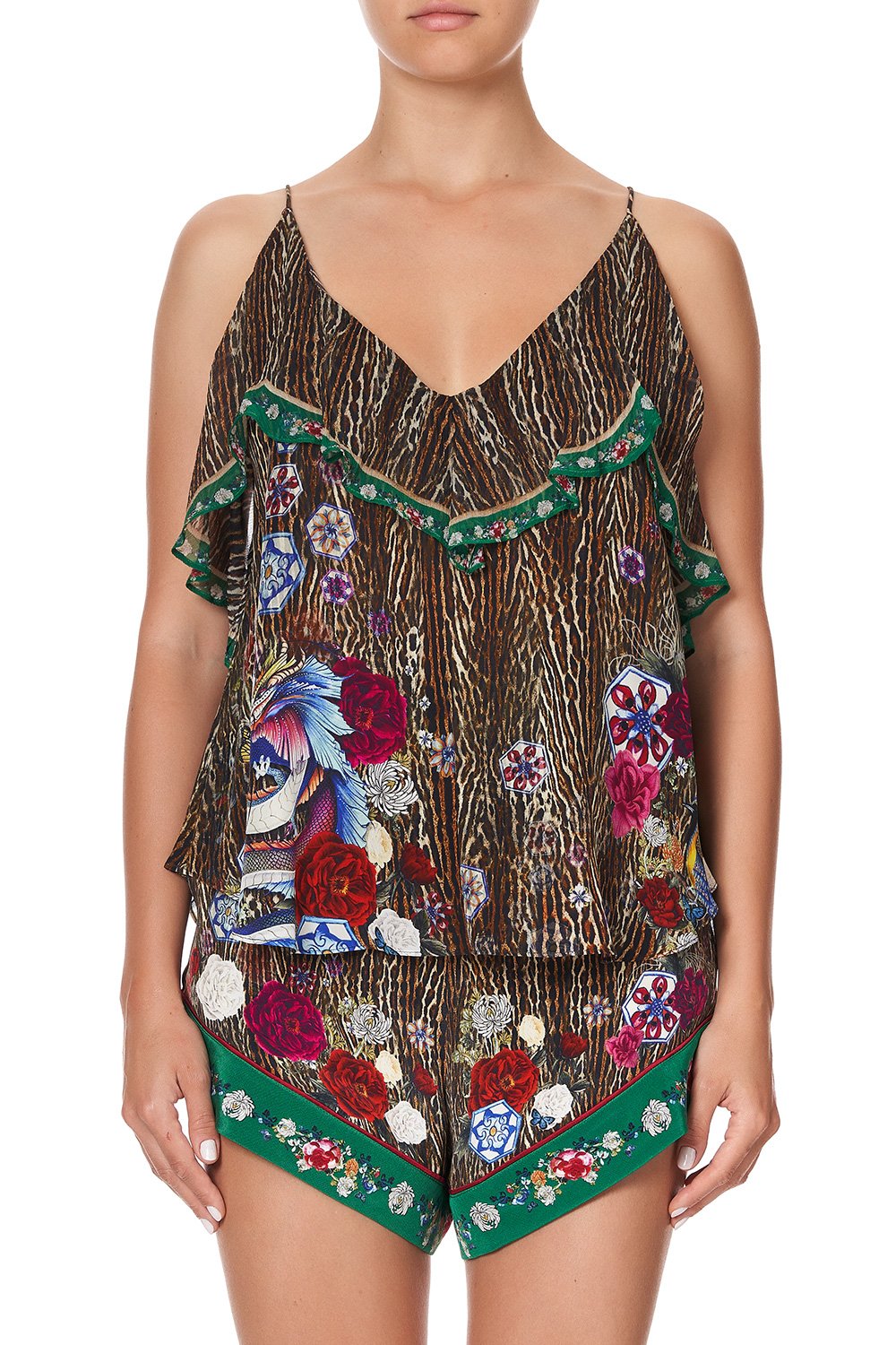 TOP WITH NECKLINE FRILL JEWEL OF JUPITER