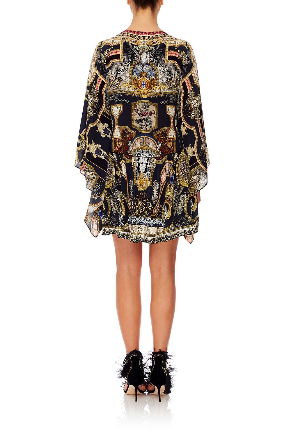 CAMILLA U-RING DRESS WITH KIMONO SLEEVE MIDNIGHT MEETING