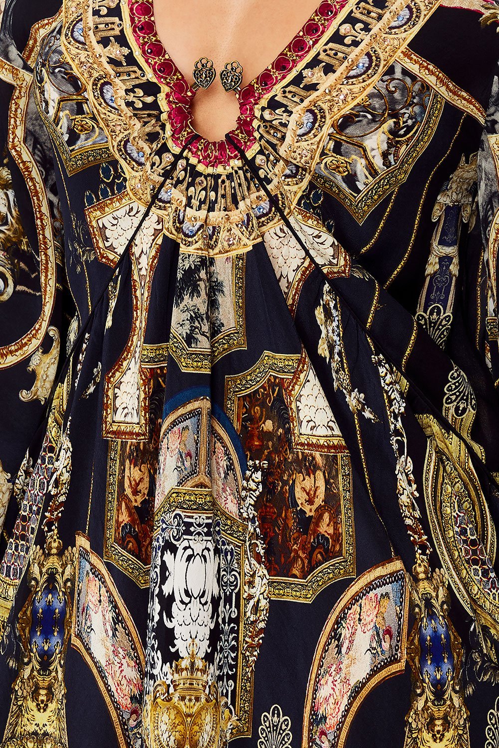 CAMILLA U-RING DRESS WITH KIMONO SLEEVE MIDNIGHT MEETING