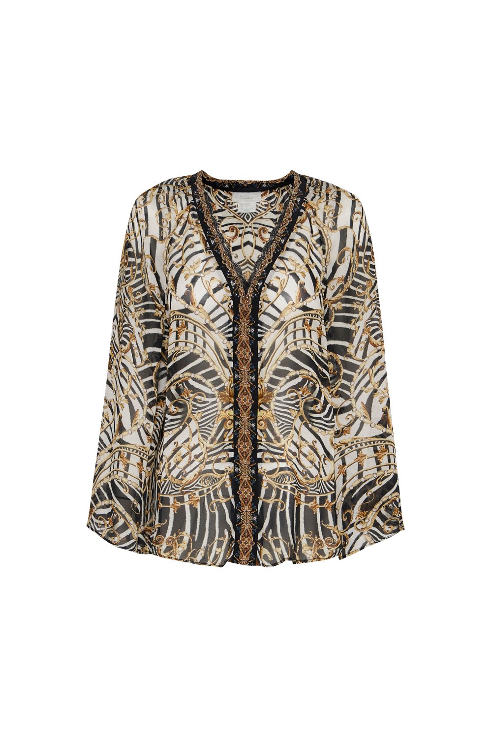 V NECK BLOUSE WITH NECKBAND NIGHT WAITING FOR DAY