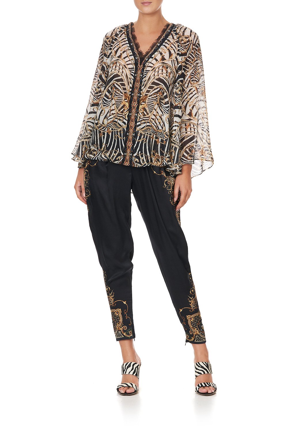 V NECK BLOUSE WITH NECKBAND NIGHT WAITING FOR DAY