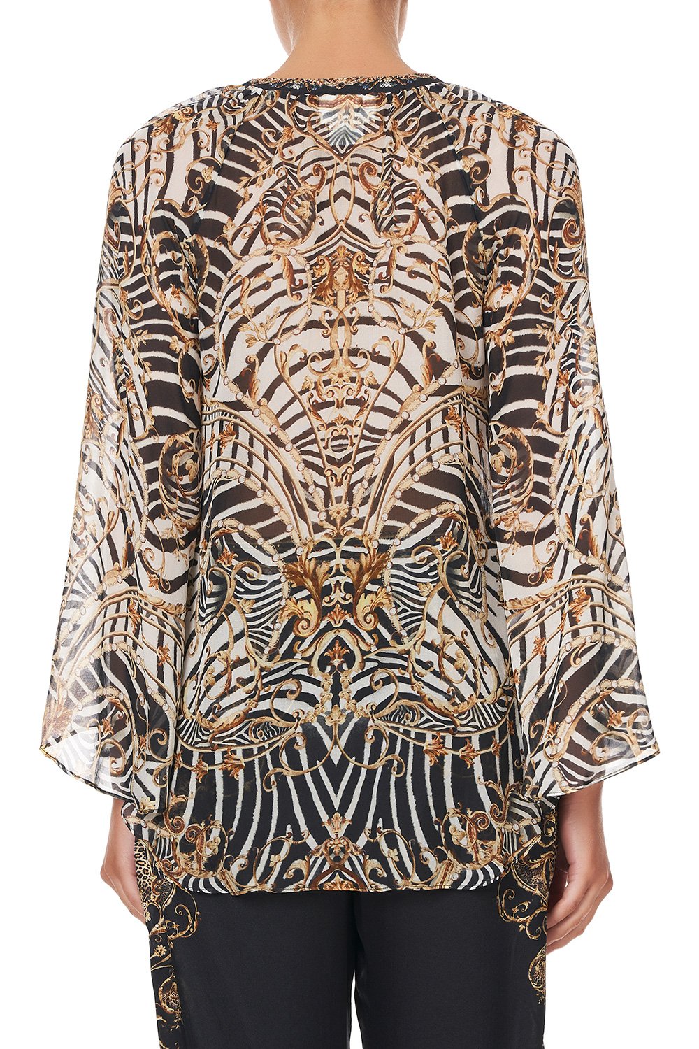 V NECK BLOUSE WITH NECKBAND NIGHT WAITING FOR DAY