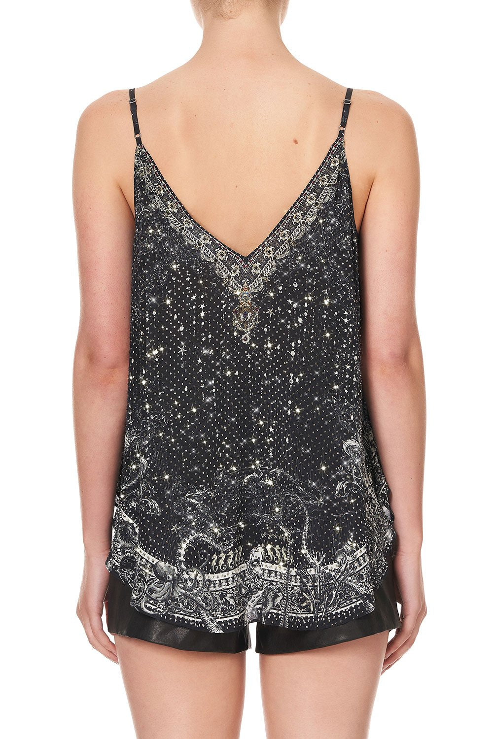 V NECK CAMI MIDNIGHT PEARL