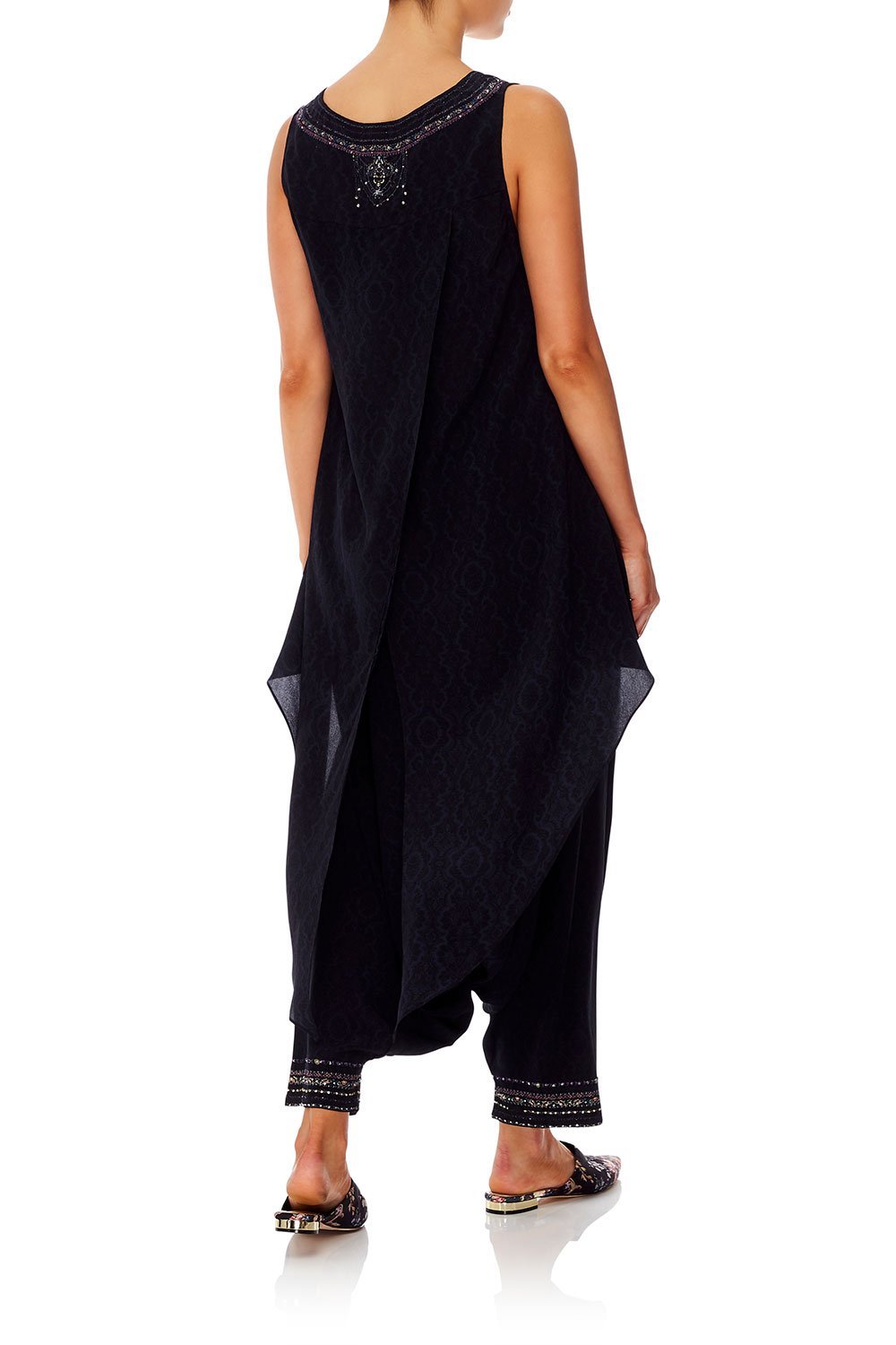 CAMILLA V-NECK CROSS BACK TOP MIDNIGHT MEETING