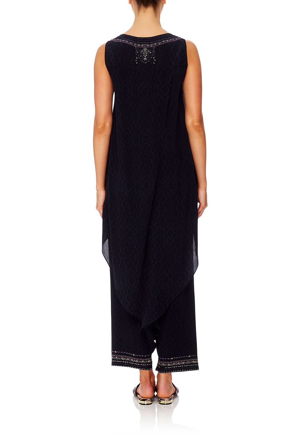 CAMILLA V-NECK CROSS BACK TOP MIDNIGHT MEETING