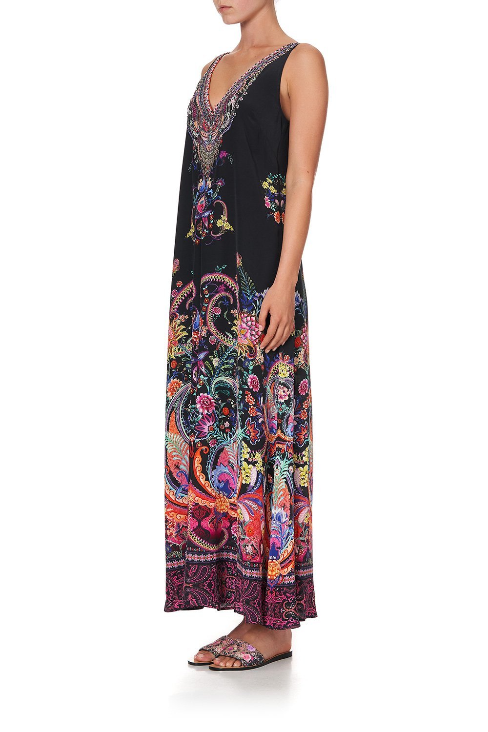 V NECK FLARED JUMPSUIT BOHEMIAN REBELLION