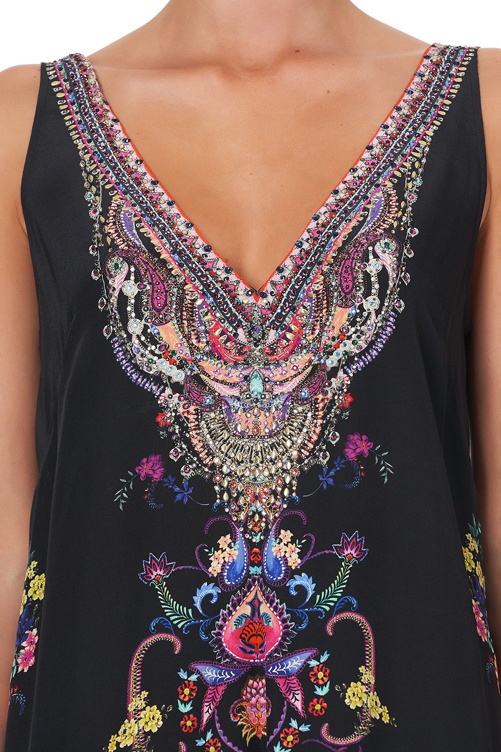 V NECK FLARED JUMPSUIT BOHEMIAN REBELLION