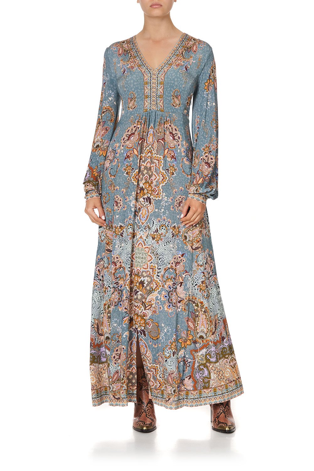 V NECK JERSEY DRESS WITH TUCK DETAIL LE PALAIS DU ZAHIR