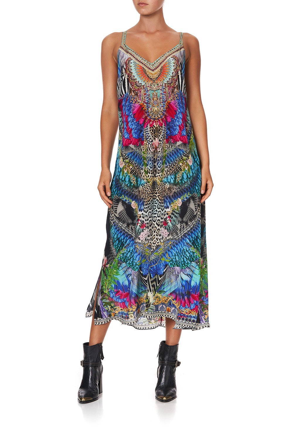 V NECK MIDI SLIP DRESS CAFE NAIROBI