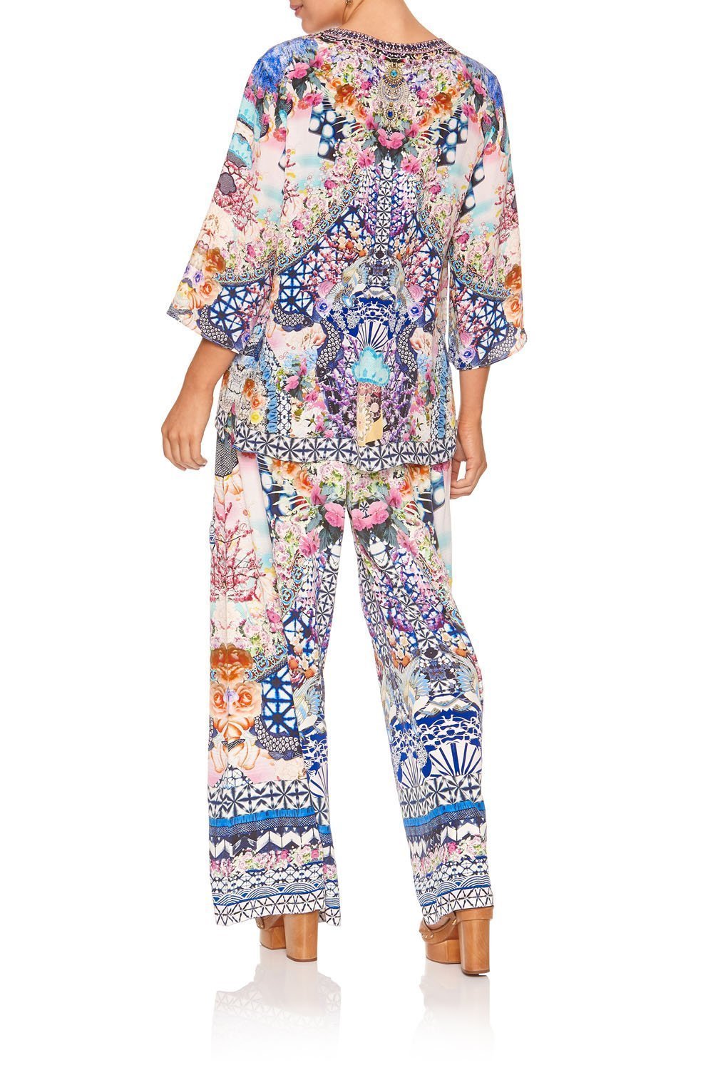 V-NECK OVERSIZED BLOUSE SHIBORI SHORES