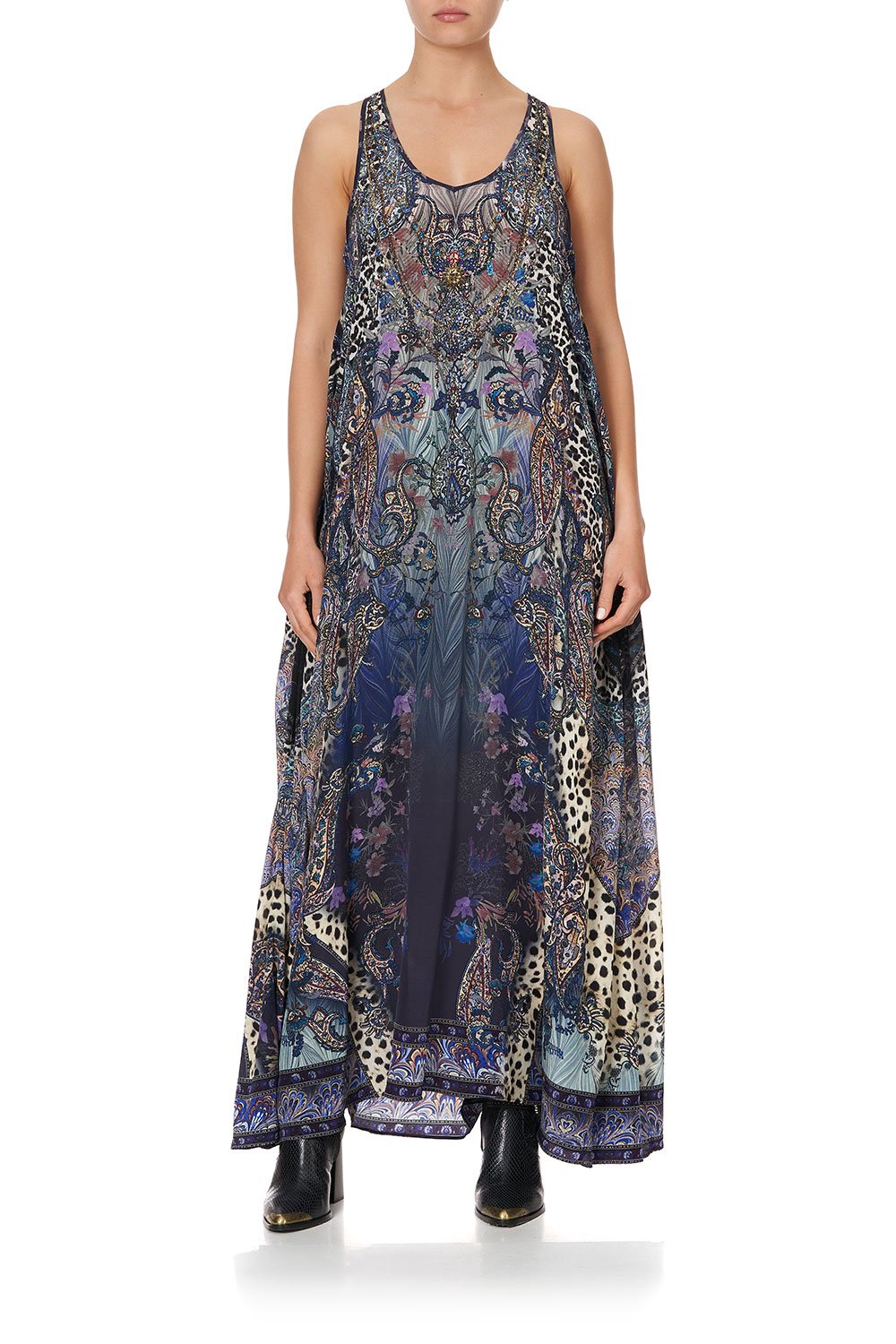 V NECK RACERBACK DRESS FESTIVAL EXPRESS