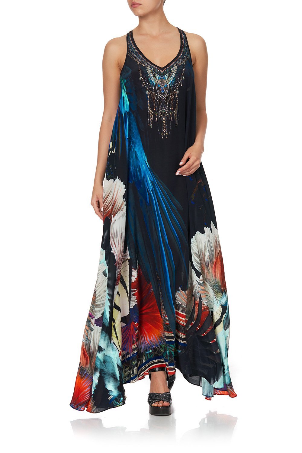 V NECK RACERBACK DRESS NIGHT FLIGHT