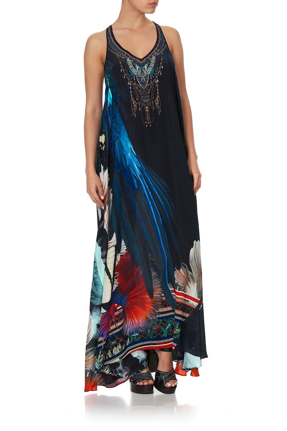 V NECK RACERBACK DRESS NIGHT FLIGHT