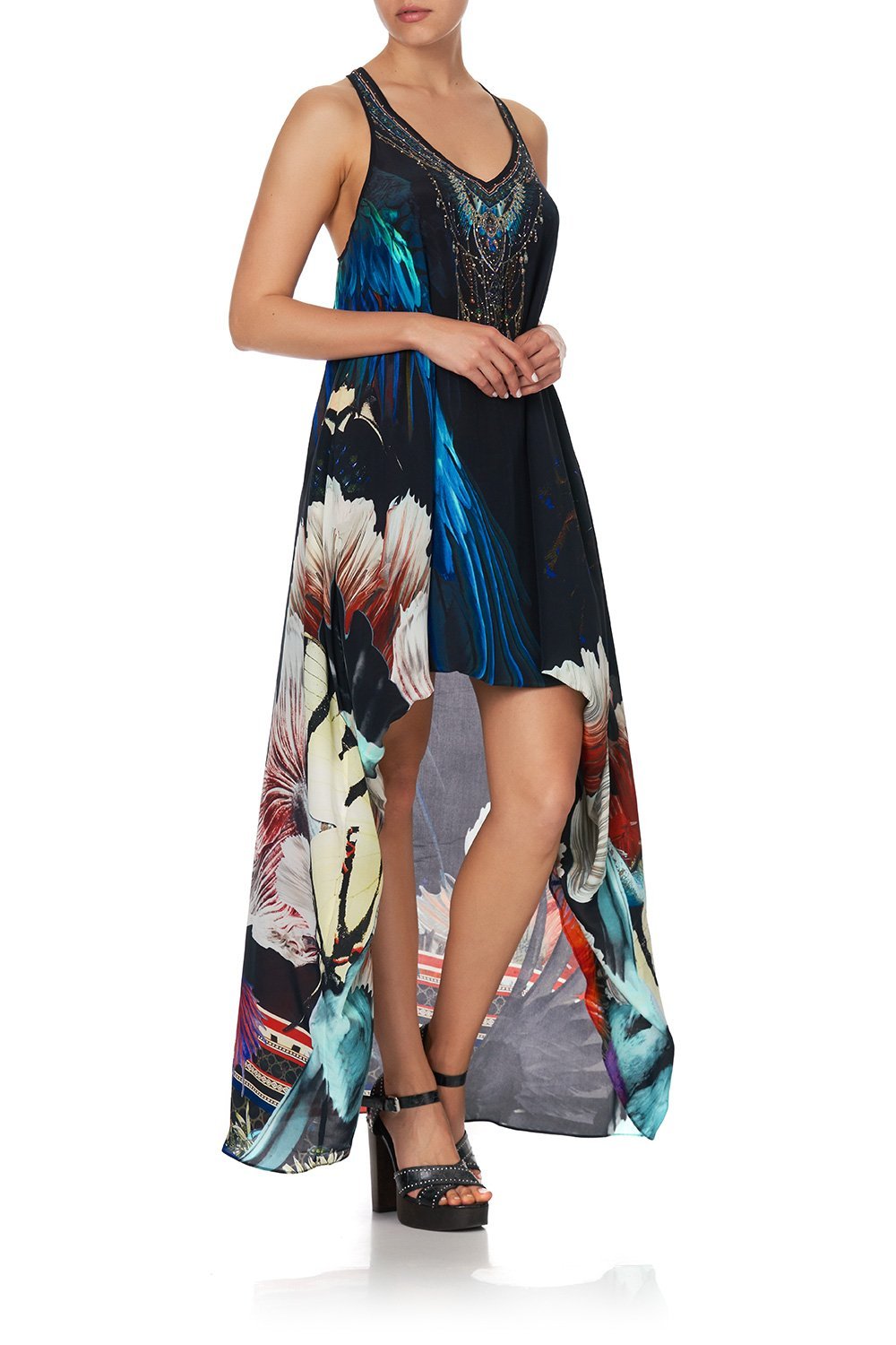 V NECK RACERBACK DRESS NIGHT FLIGHT