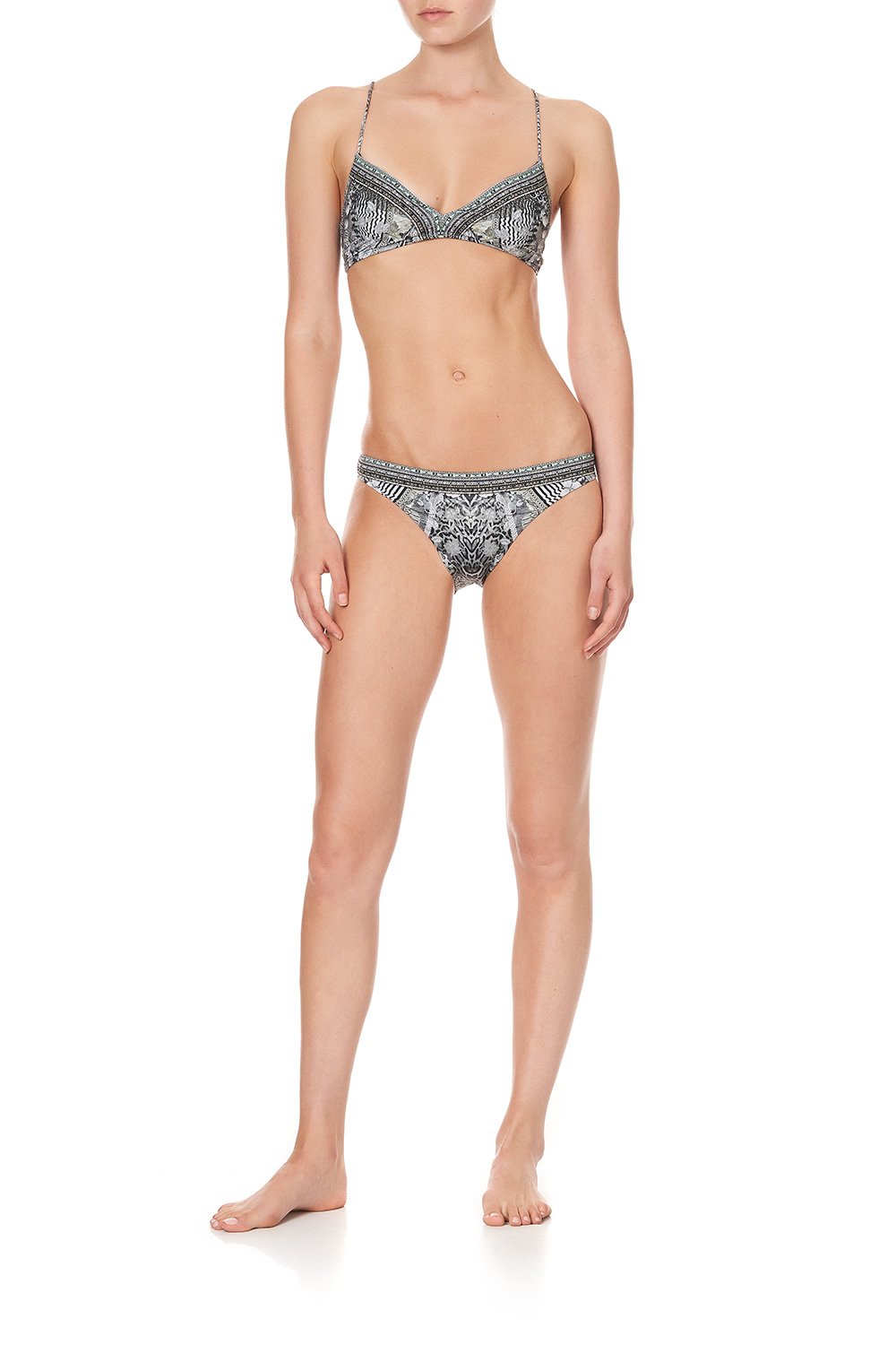 V NECK ROUCHED BACK CROP TOP ONE TRIBE