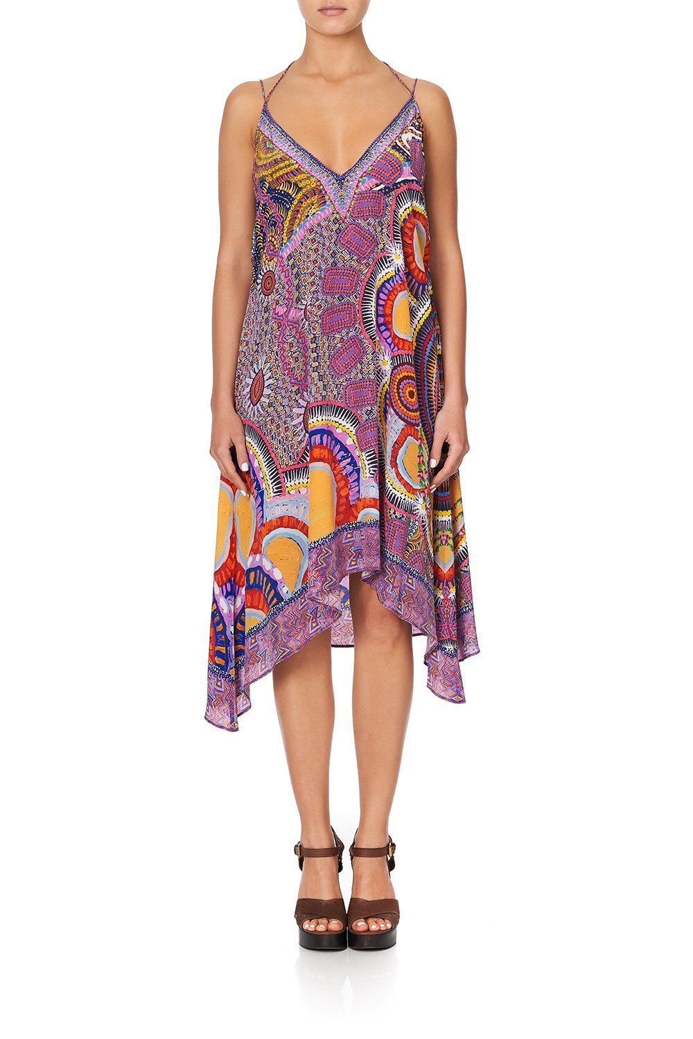 V-NECK STRAPPY FLARE DRESS WARLU DREAMING