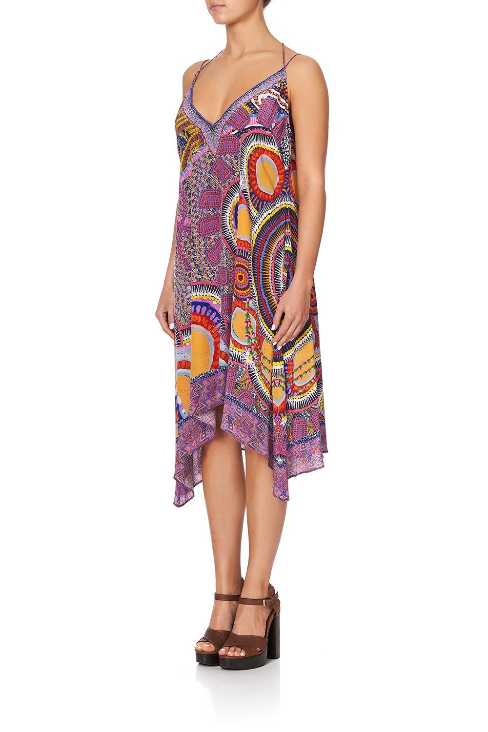 V-NECK STRAPPY FLARE DRESS WARLU DREAMING