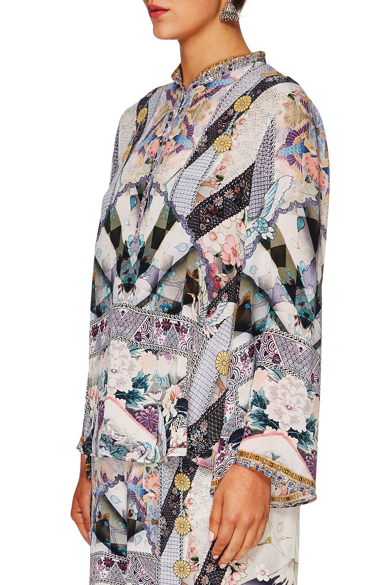 CAMILLA IN HER SHOES WIDE SLEEVE BUTTON UP BLOUSE