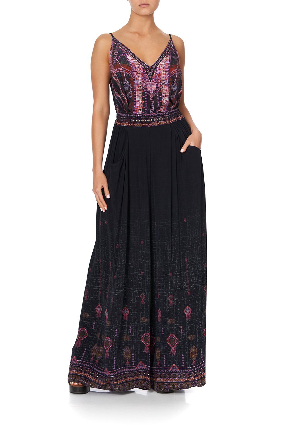 WIDE LEG PANT WITH GATHERED POCKETS MINA MINA