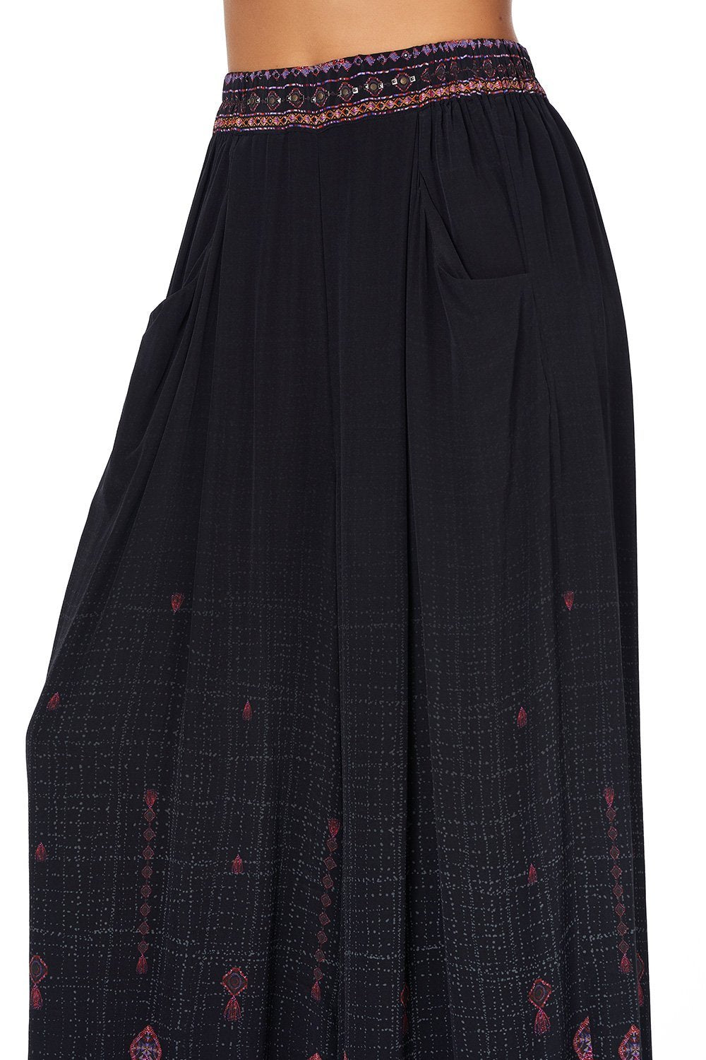 WIDE LEG PANT WITH GATHERED POCKETS MINA MINA