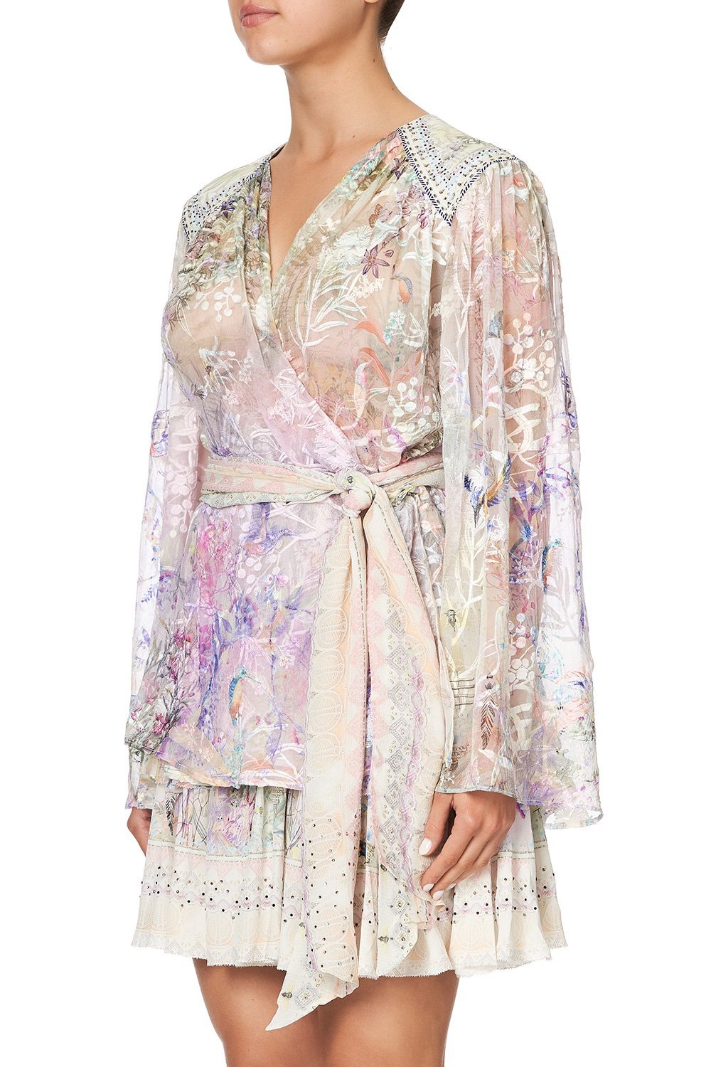 WRAP BLOUSE WITH YOKE MERMAID MILLA