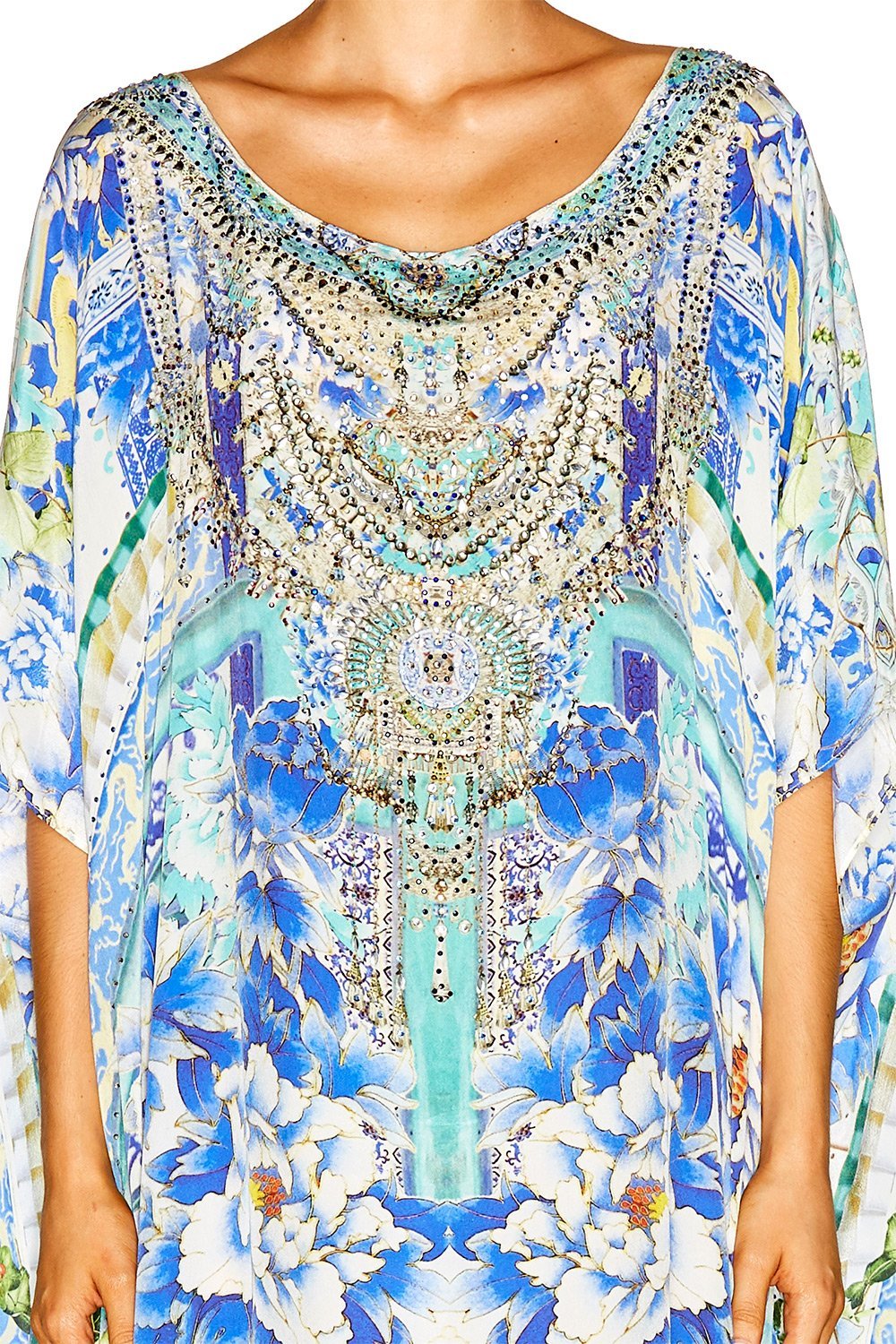 PORCELAIN PARADISE ROUND NECK KAFTAN