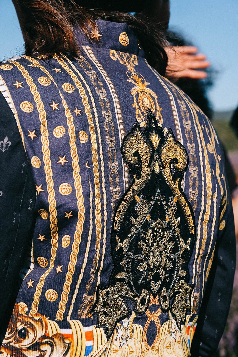 MANDARIN COLLAR JACKET MARAIS AT MIDNIGHT