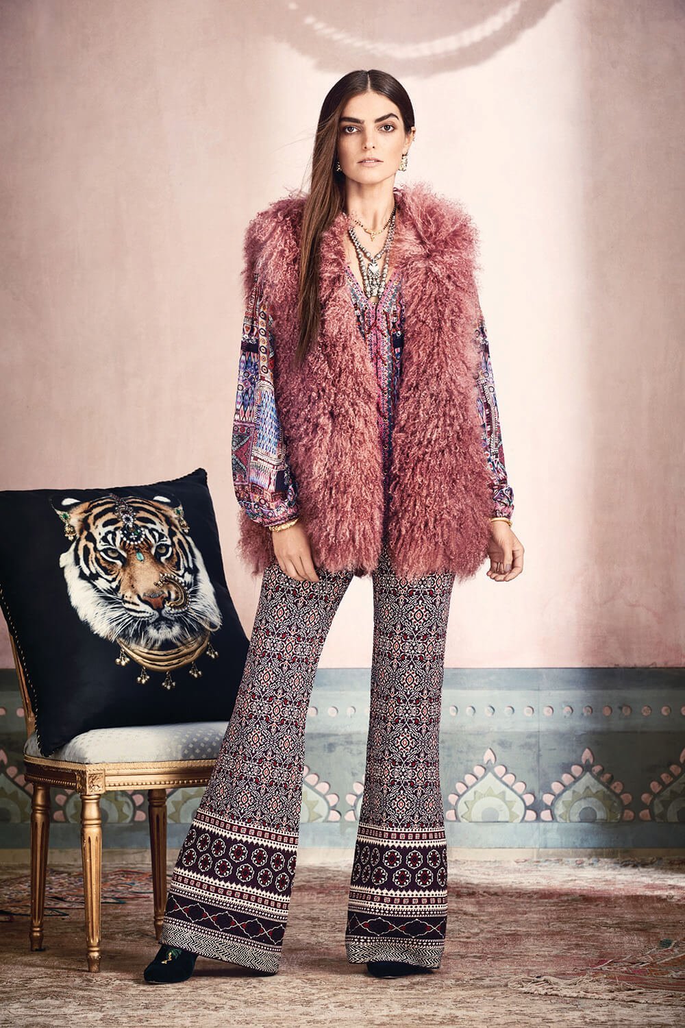 MAPPED OUT FLARED KNIT PANT