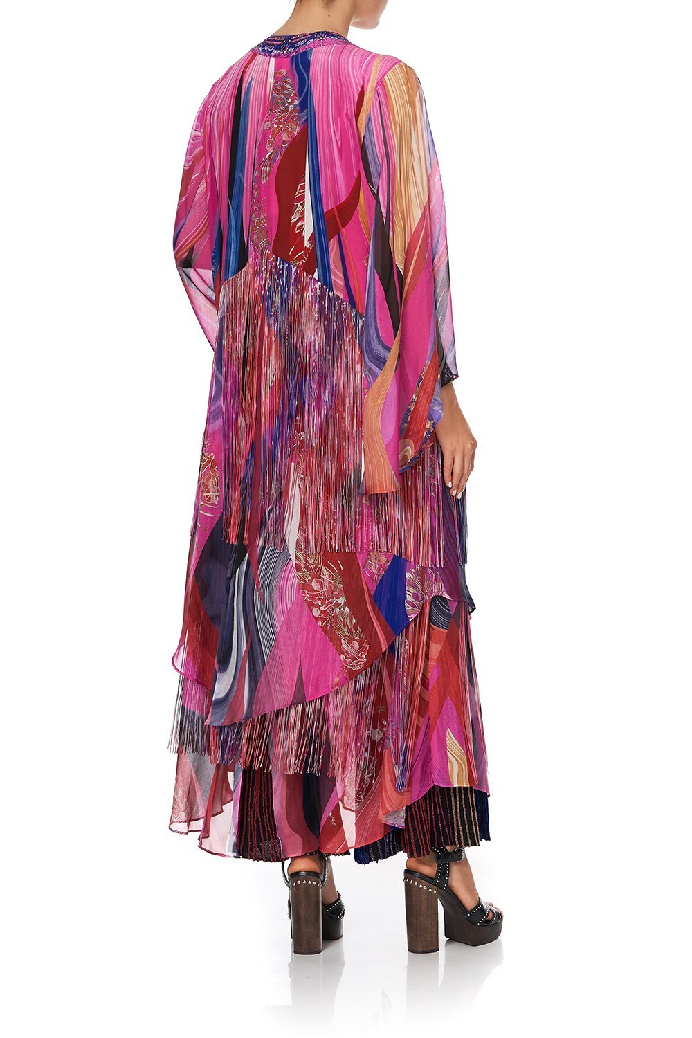 ROBE WITH DOUBLE LAYERED HEM FOLK RIVER