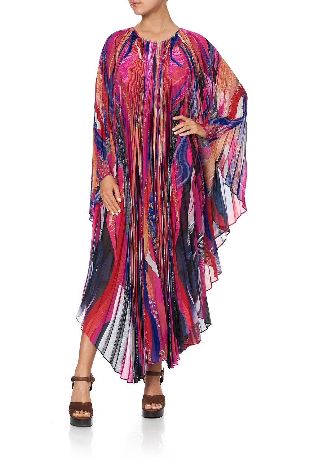 SUNRAY PLEATED KAFTAN FOLK RIVER