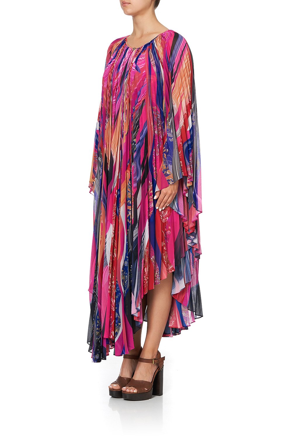 SUNRAY PLEATED KAFTAN FOLK RIVER