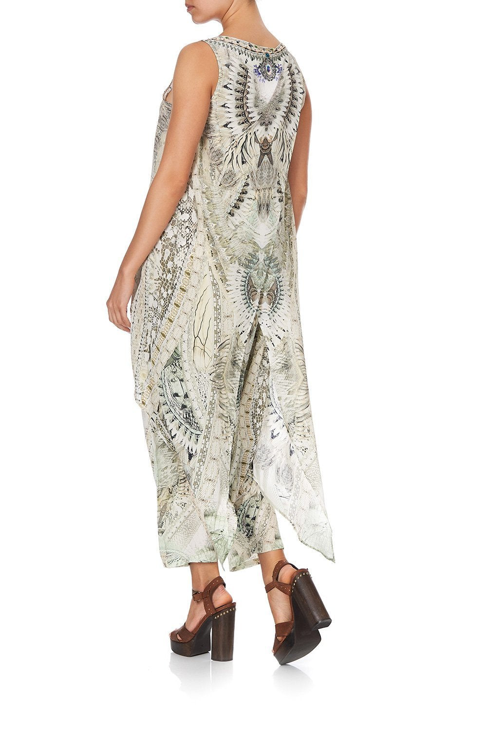 HIGH LOW CROSS OVERLAY TOP DAINTREE DREAMING