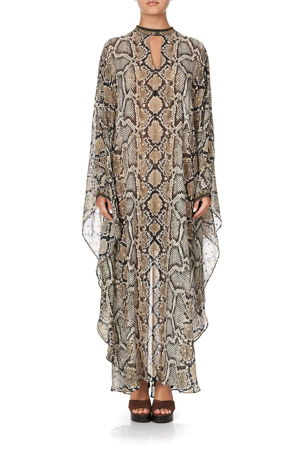 KAFTAN WITH HIGH COLLAR STAND KAKADU BOO