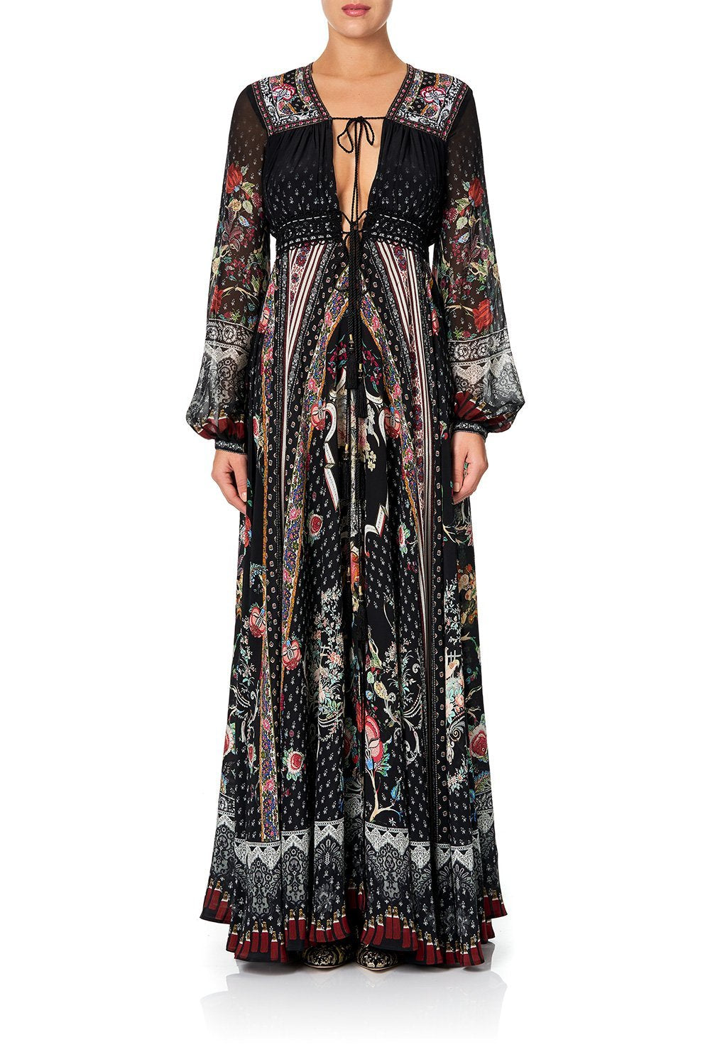 PEASANT DRESS WITH TIE FRONT HEUTE PROVINCIAL