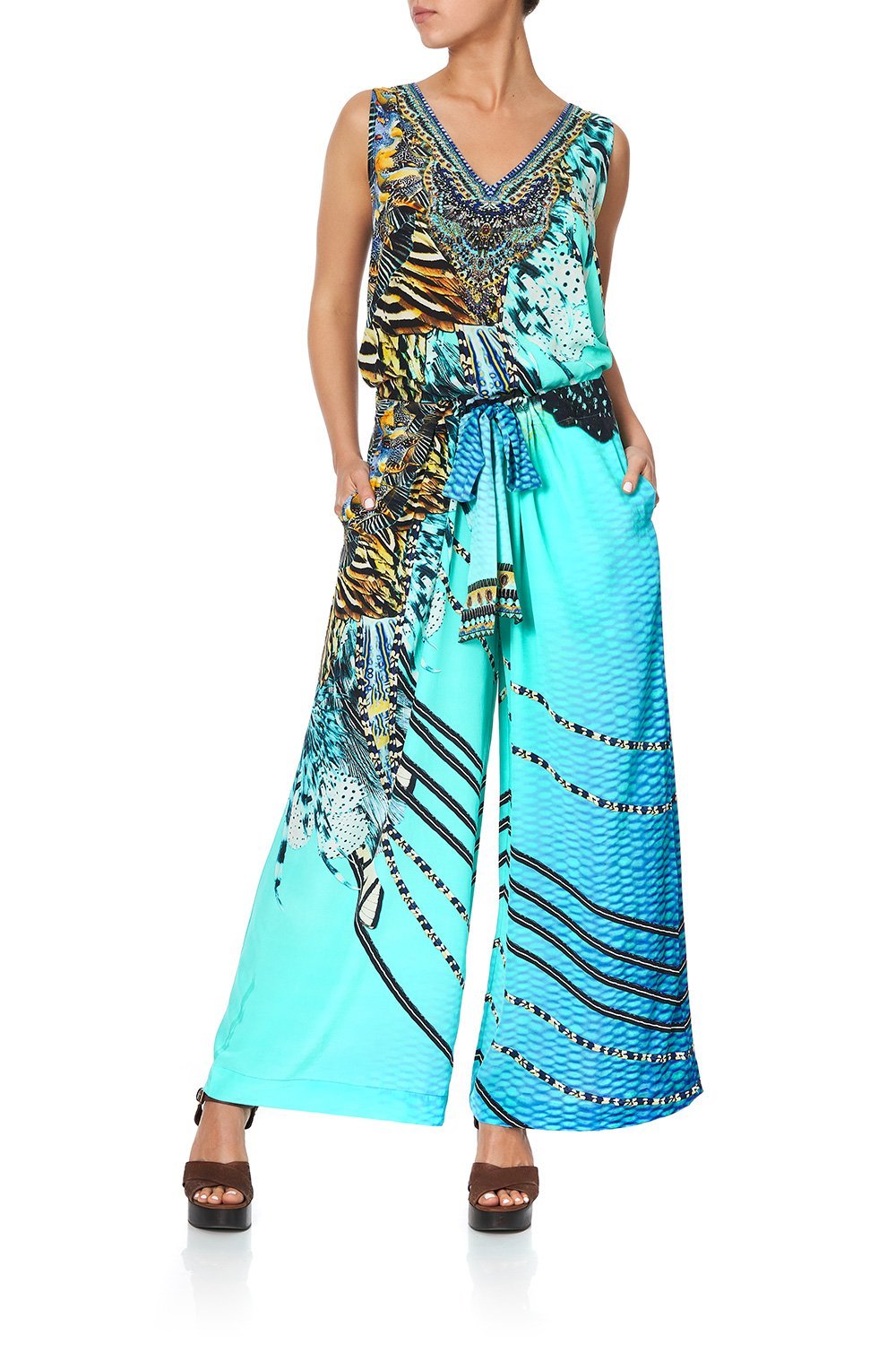 LOUNGE TROUSER WITH TIE WAIST MARINE QUEEN