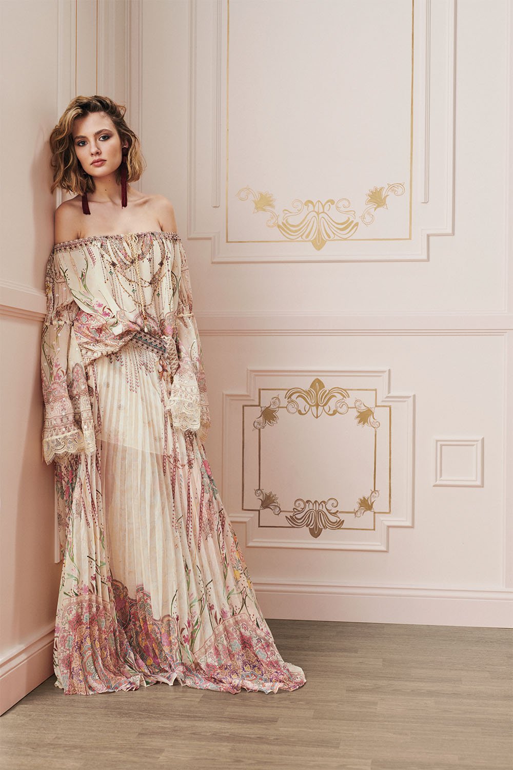 DROP SHOULDER TIE SLEEVE TOP GOLDEN AGE