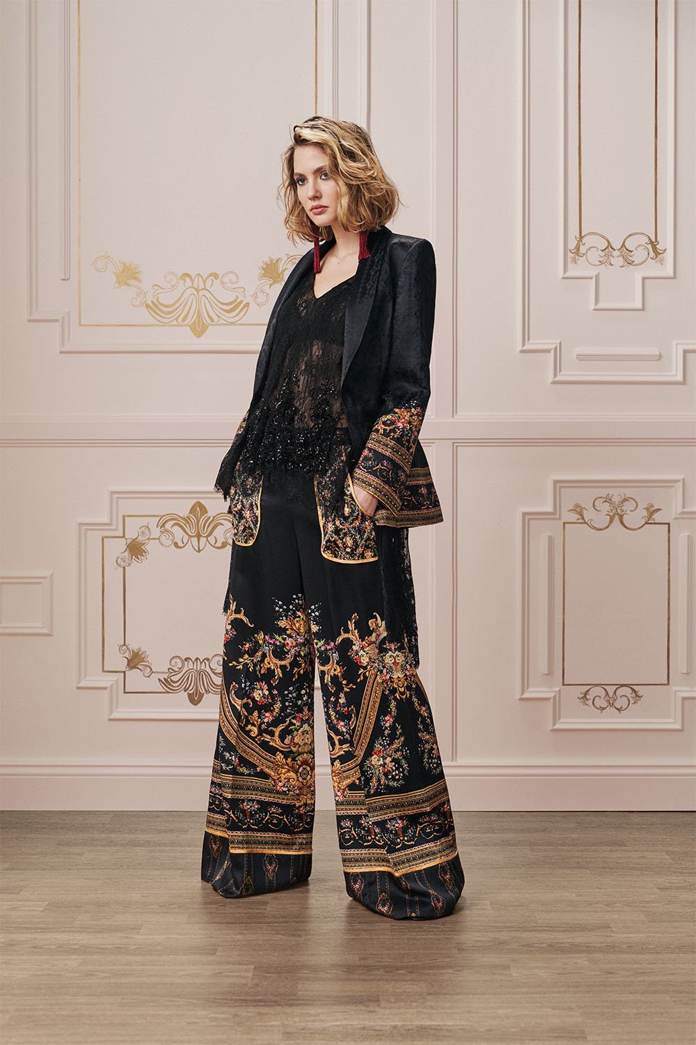 BLAZER WITH CHIFFON CONTRAST FRIEND IN FLORA